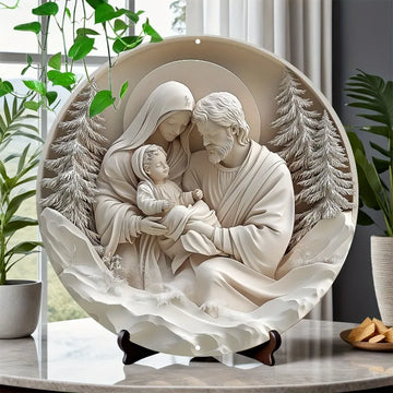 Catholic Decoration Holy Family in the Snow
