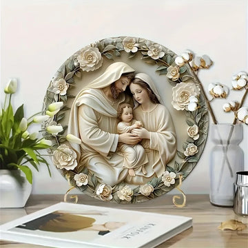 Catholic Decoration Sacred Family with Floral Finish