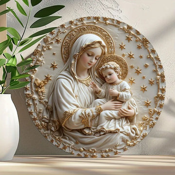 Catholic Decoration Our Lady with Baby Jesus in Gold