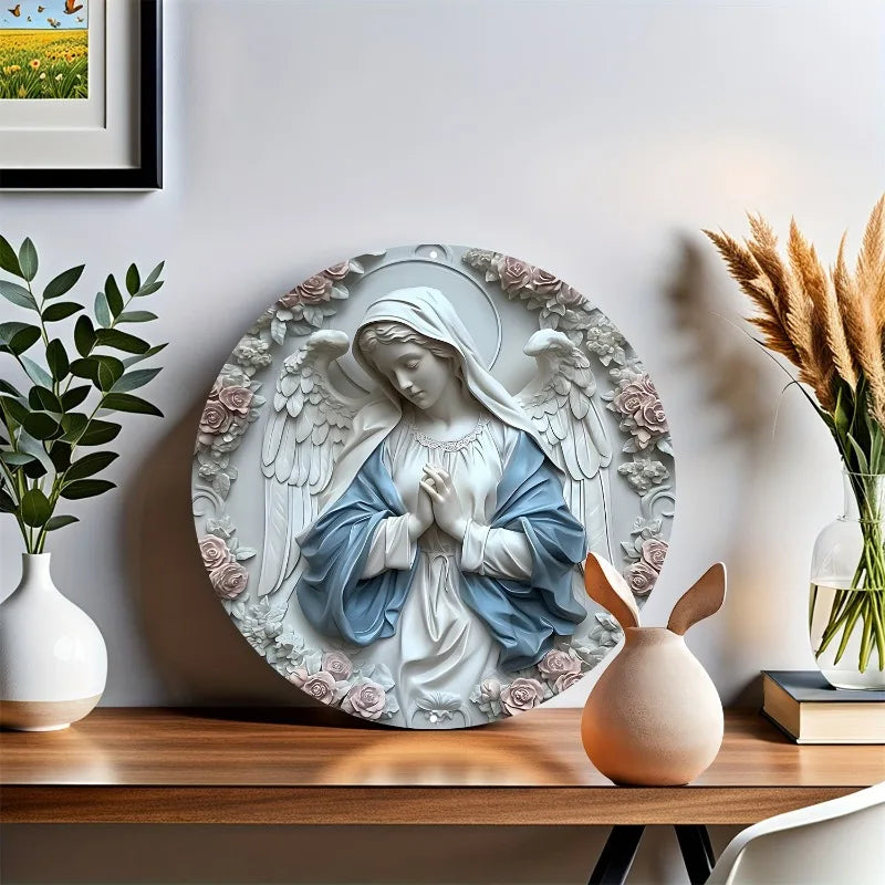 Catholic Decoration Angel of Serenity with Floral Details