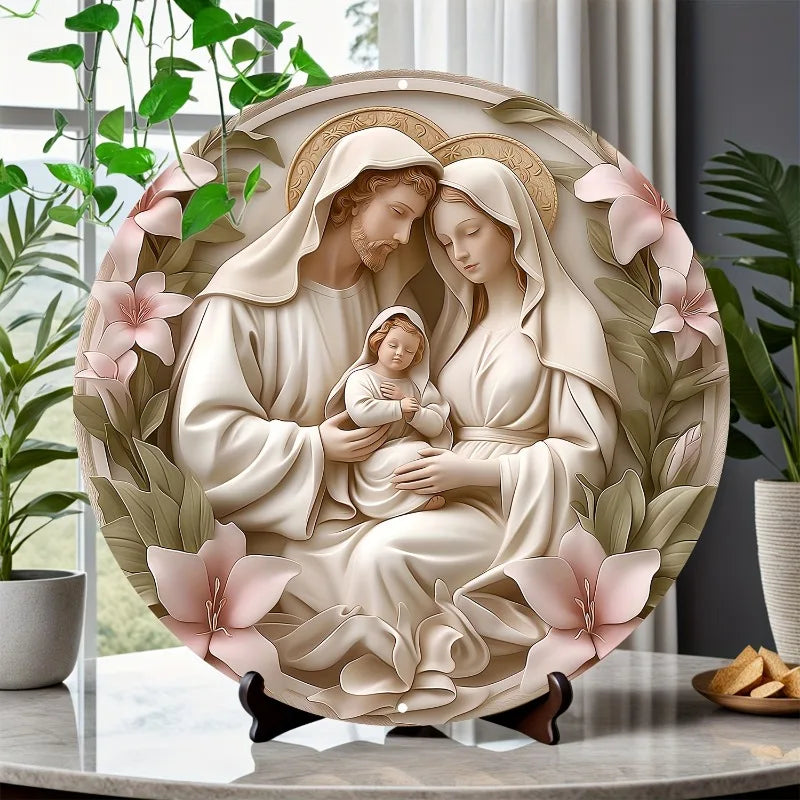 Catholic Decoration Holy Family with Lilies